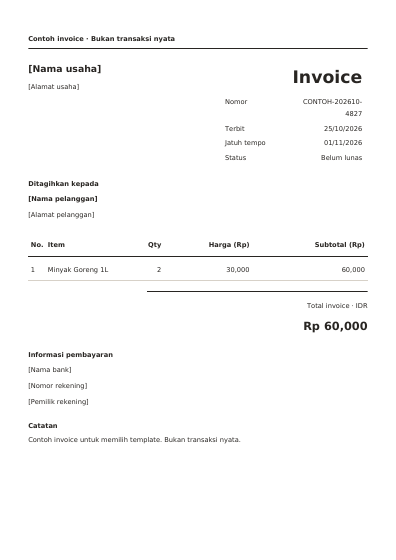 Contoh invoice Klasik